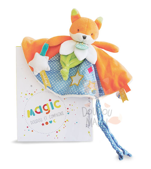  magic luminescent baby comforter fox orange blue star 